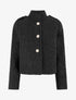 Veste courte duveuteuse et zippée - Noir - 1