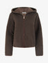Veste zippée à capuche effet laine bouclée - Marron chocolat - 1