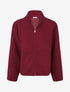 Veste effet laine bouclée à col montant - Rouge - 1