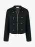 Veste effet laine bouclée style officier - Noir - 1