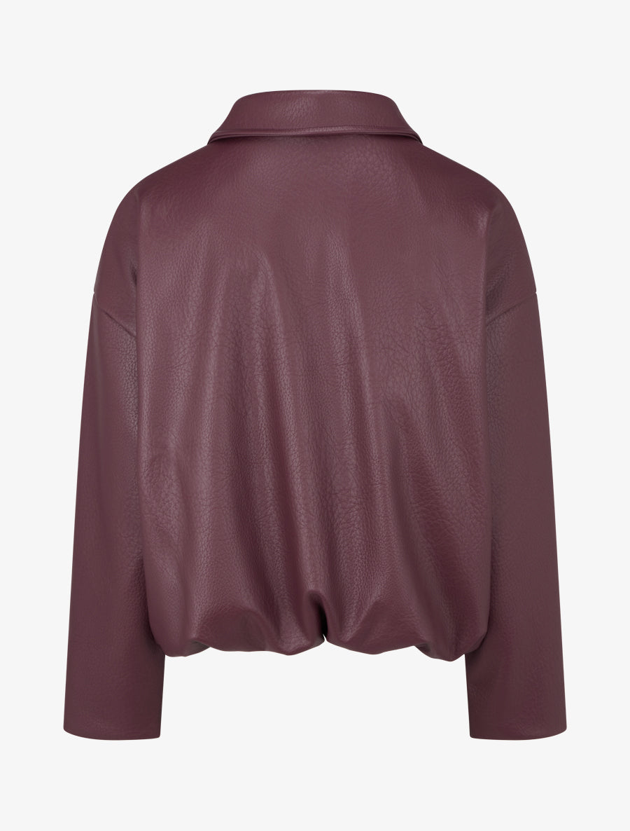 Bomber en simili coupe boule - Lie de vin - 2