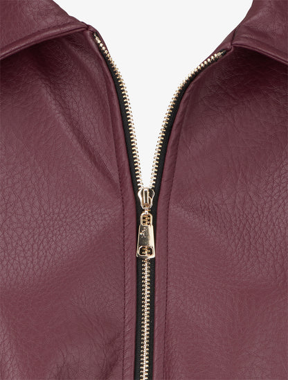 Bomber en simili coupe boule - Lie de vin - 3
