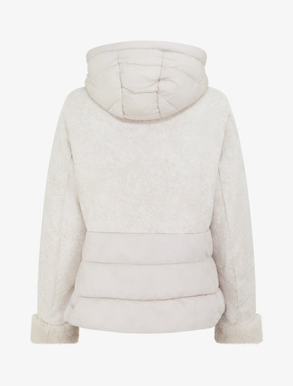 Manteau uni à intérieur fourrure synthétique - Blanc - 2