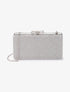 Minaudière rectangulaire à fermoir noeud et strass - Argent - 1