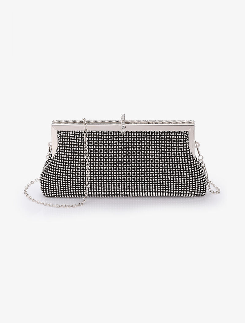 Pochette style bourse à strass - Noir - 5