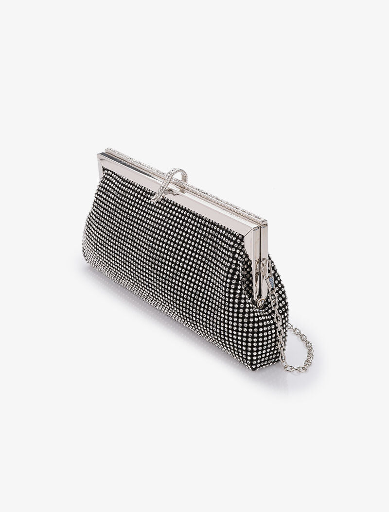 Pochette style bourse à strass - Noir - 2