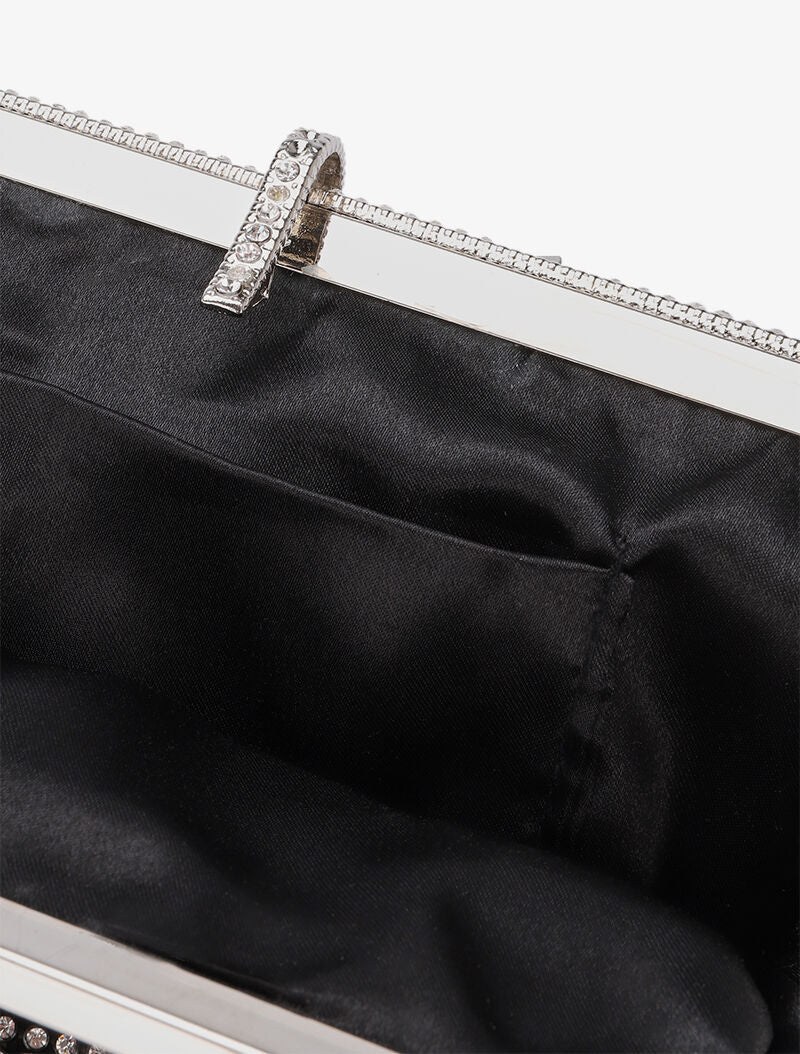 Pochette style bourse à strass - Noir - 4