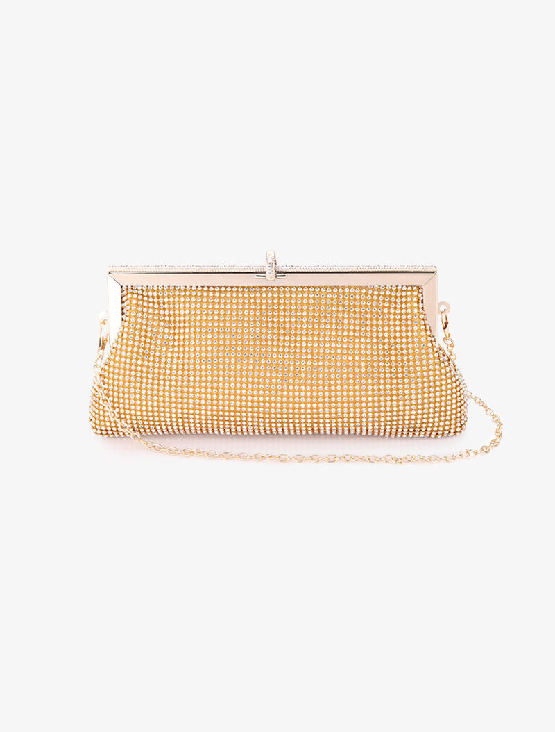 Pochette style bourse à strass - Or - 3
