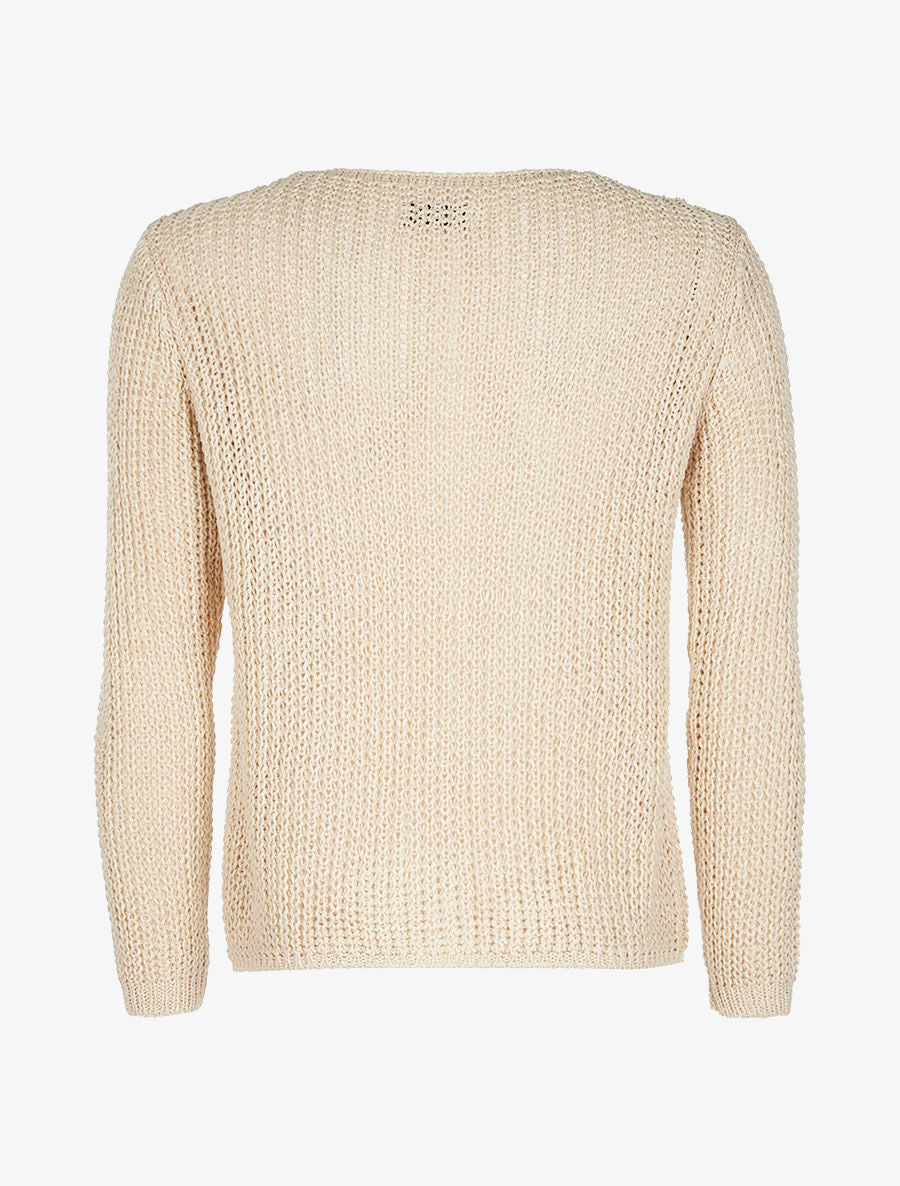 Gilet en maille 1 bouton - beige - 2