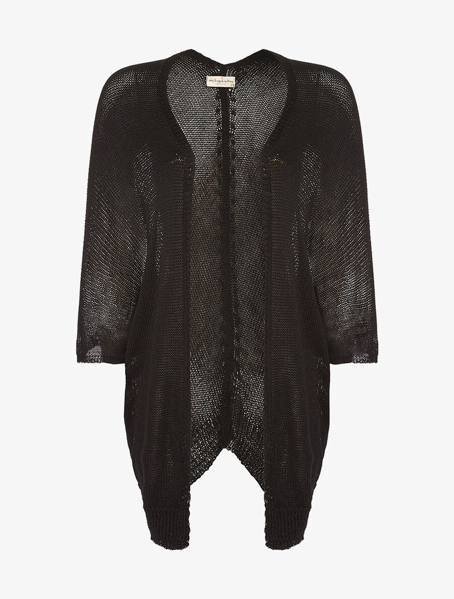 Gilet loose chauve-souris - noir - 1