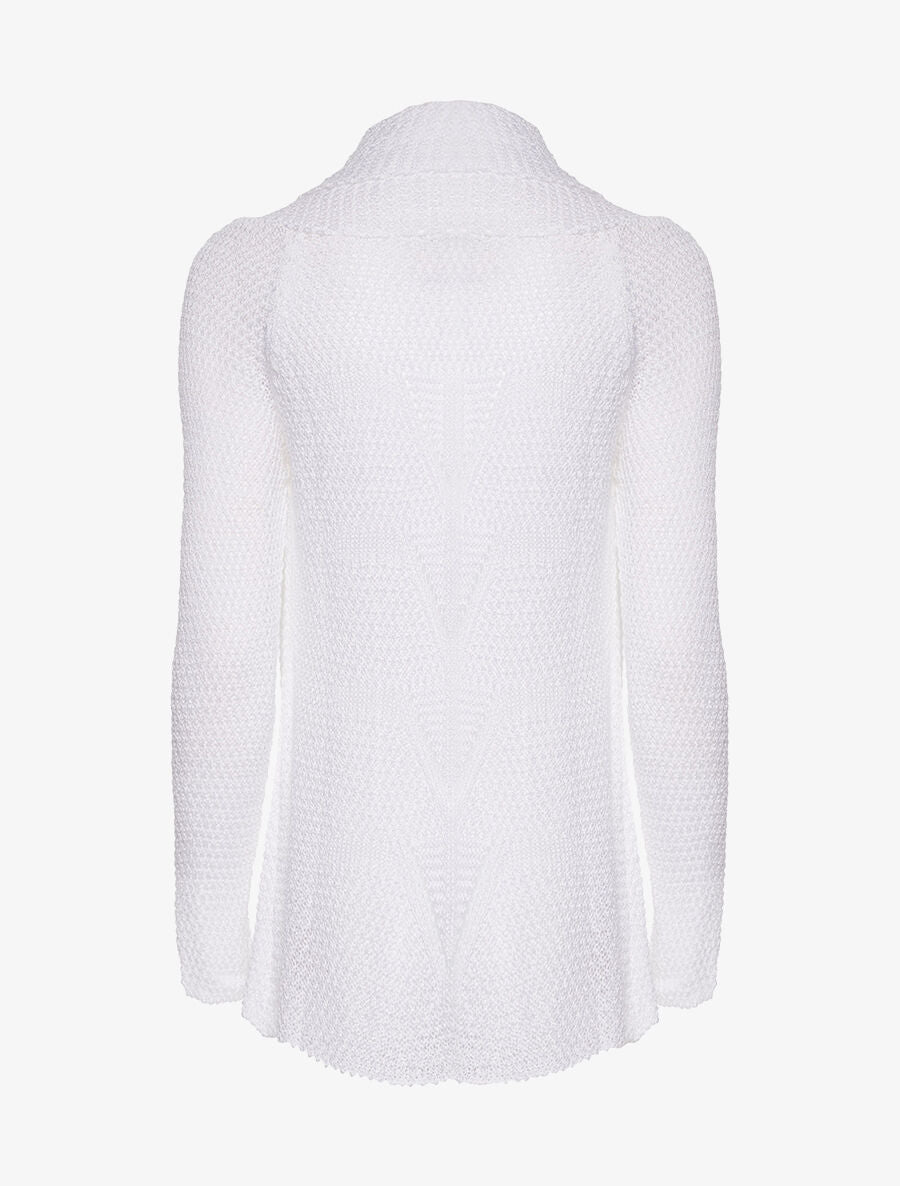 Gilet ouvert maille fine - blanc - 2
