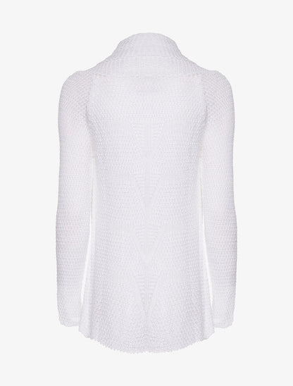 Gilet ouvert maille fine - blanc - 2