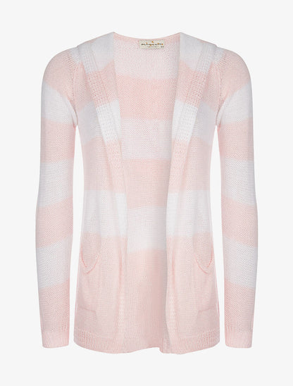 Gilet bicolore à capuche - rose - 3