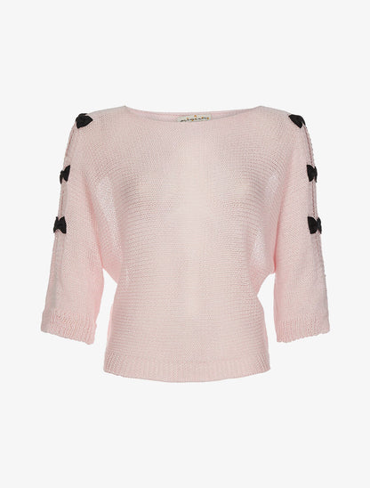 Pull manches à flots - rose - 3