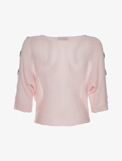 Pull manches à flots - rose - 2