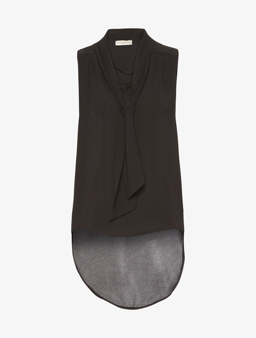 Top fin col à nouer - noir - 3