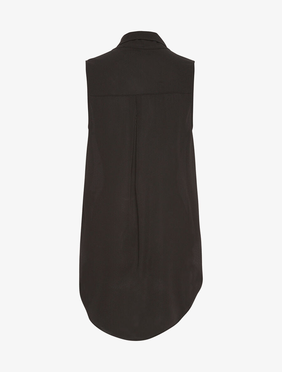 Top fin col à nouer - noir - 2