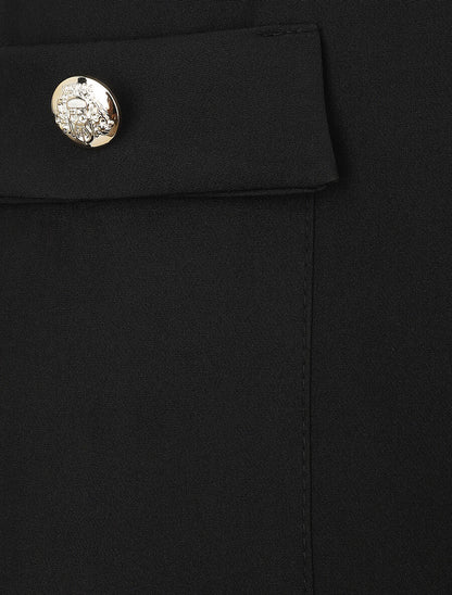 Robe portefeuille à manches courtes - Noir - 3