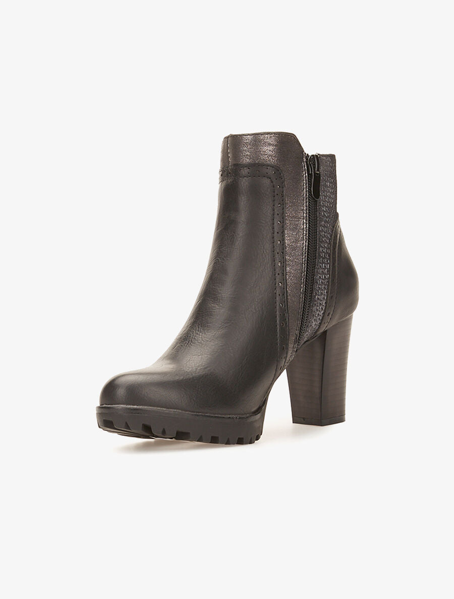 Bottines texturées - noir - 3