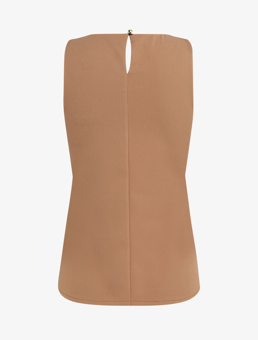 Top droit sans manches à col lanières - Beige - 2