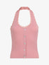 Top slim dos nu et dentelle - Rose - 4