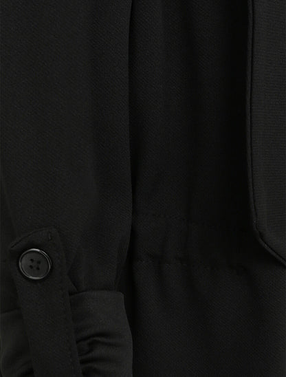 Trench droit mi-long uni - Noir - 3