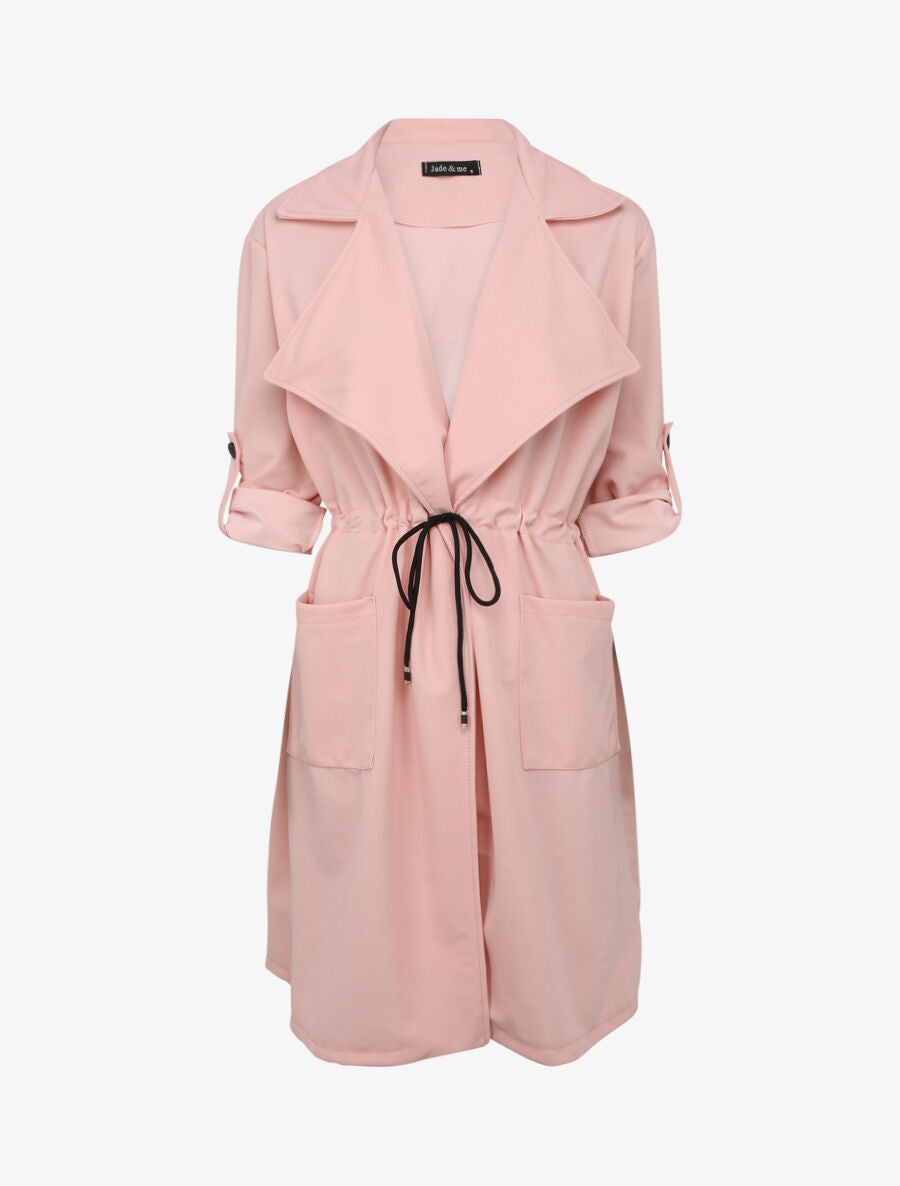 Trench fluide uni - Rose poudré - 4