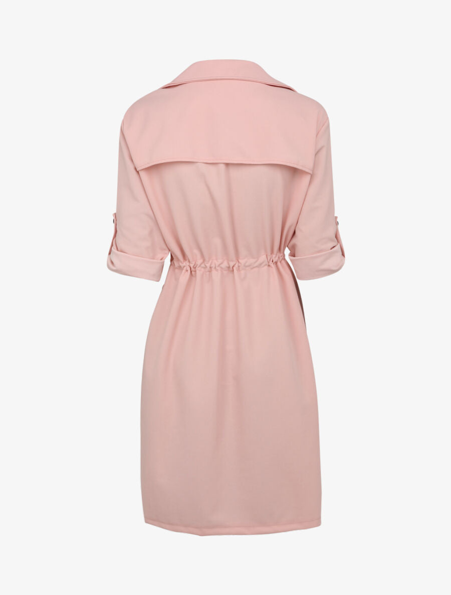 Trench fluide uni - Rose poudré - 2