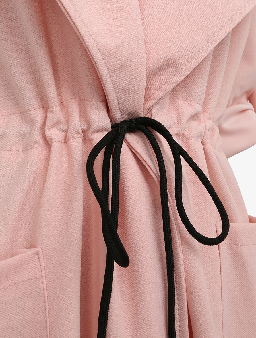 Trench fluide uni - Rose poudré - 3