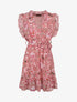 Robe patineuse mi-longue imprimé roses - Rose - 1