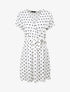 Robe courte portefeuille imprimé pois - Blanc - 1
