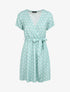 Robe courte portefeuille imprimé pois - Bleu clair - 4