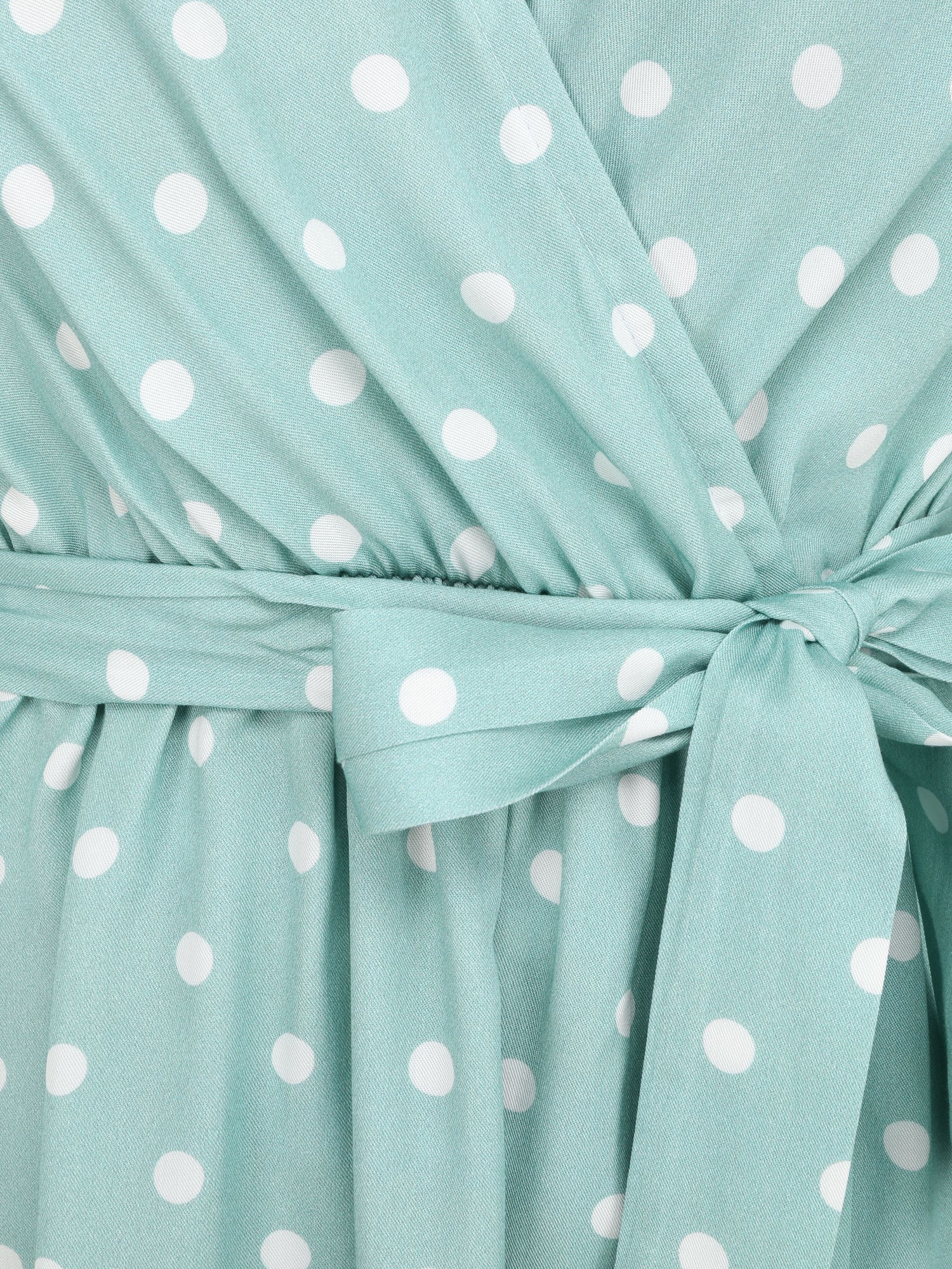 Robe courte portefeuille imprimé pois - Bleu clair - 3