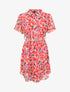 Robe patineuse courte imprimé printemps fleuri - Rouge - 1