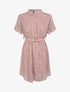 Robe patineuse courte imprimé floral - Rose poudré - 1