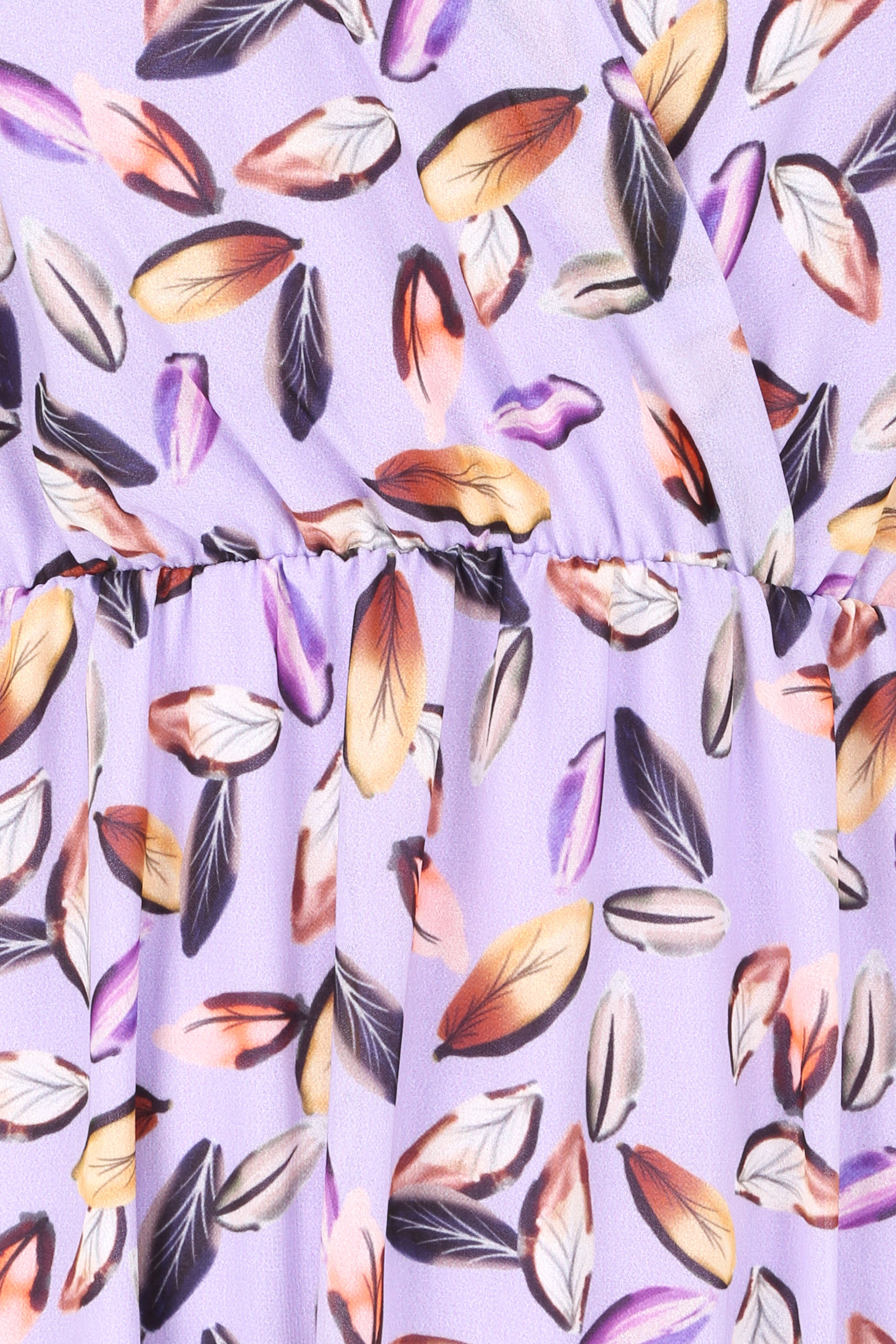 Robe imprimé feuilles à bretelles à détail noeud - Lilas - 3