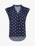 Top droit sans manches à imprimé pois irisés - Marine - 1
