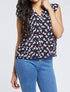 Top droit sans manches à imprimé pois stylisés - Noir - 1