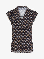 Top droit sans manches à imprimé demi lune - Noir - 4