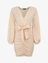 Robe moulante à détail froncés - Beige - 1