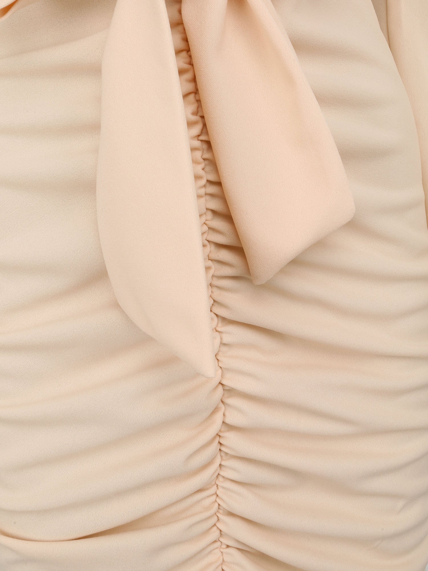 Robe moulante à détail froncés - Beige - 3