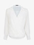 Blouse droite unie drapée - Blanc - 4