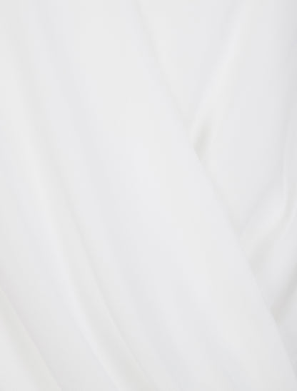 Blouse droite unie drapée - Blanc - 3