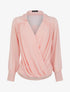 Blouse droite unie drapée - Rose poudré - 1
