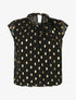 Top boule à pois stylisés et lamés - Noir - 1