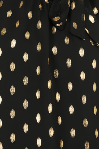 Top boule à pois stylisés et lamés - Noir - 3