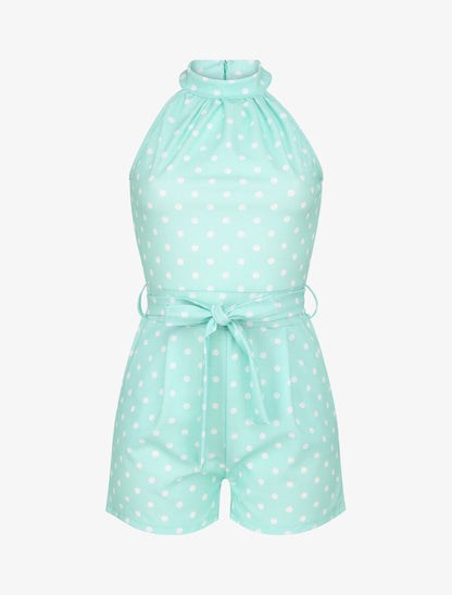 Combishort ajustée à pois - Vert d&