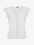 Top droit uni à détail crochet - Blanc - 1