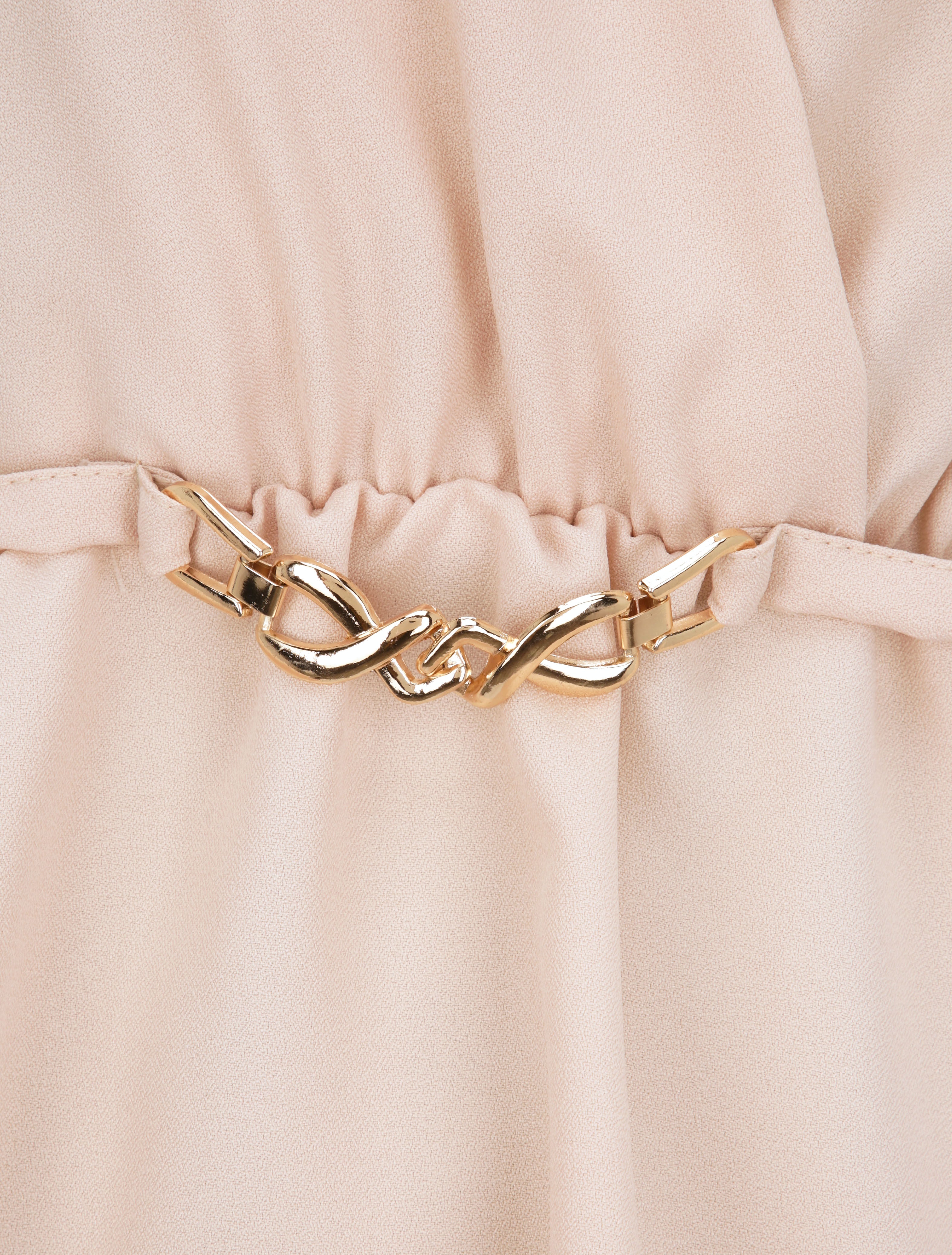 Top cache-coeur ajusté à ceinture décorative - Rose poudré - 3