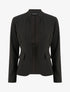 Veste droite unie à col mao - Noir - 4
